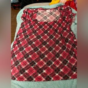 One Step Ahead Red and Black Plaid Top